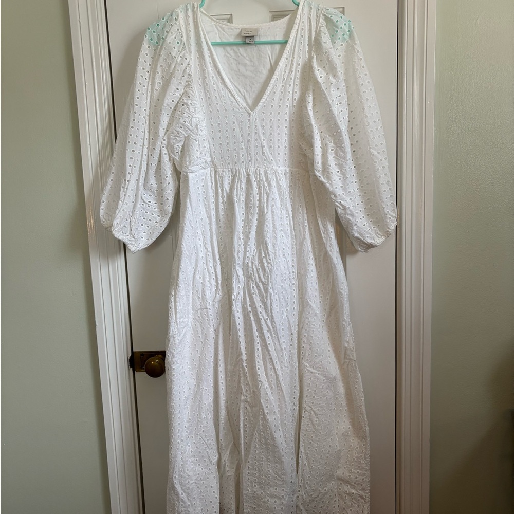 White Eyelet Maxi Dress